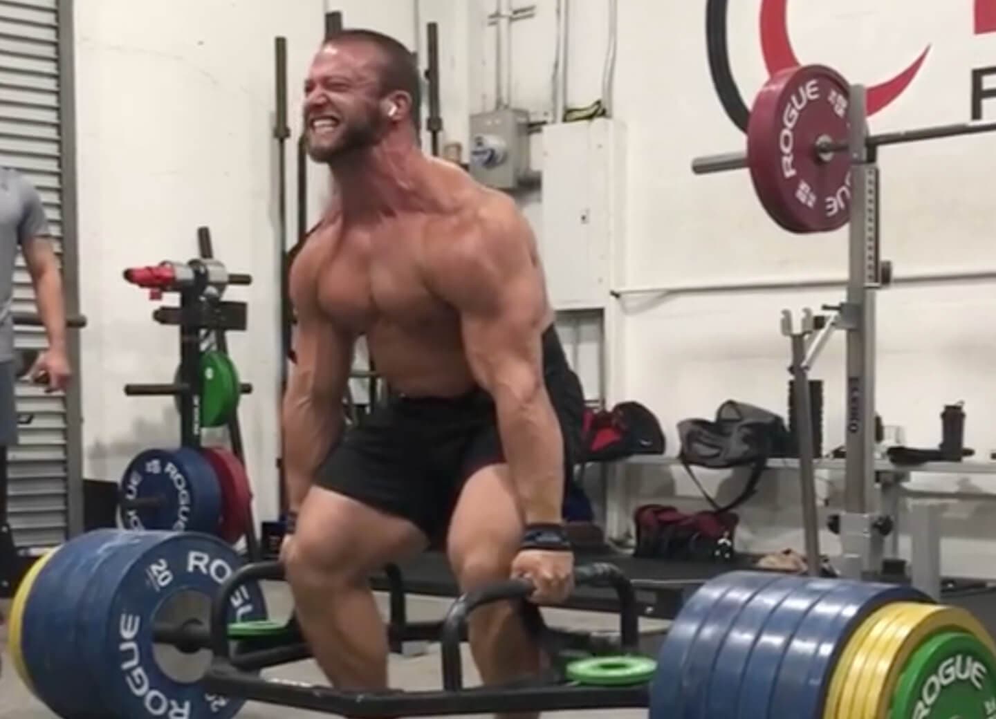 A powerlifter deadlifting